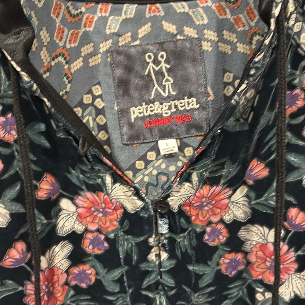 Johnny Was Pete & Greta sheer velvet hoodie. - Picture 4 of 7